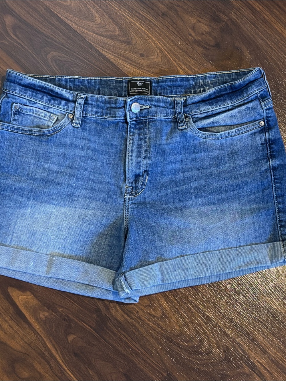GAP Sexy Boyfriend Denim Shorts - Blue